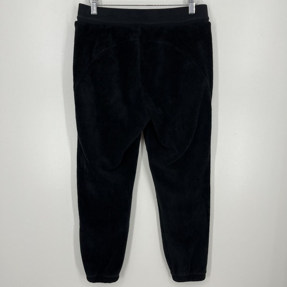 Athleta Fleece Sweatpants Women's S Black‎ Drawstring Tapered Pockets Logo Yoga - Picture 5 of 9
